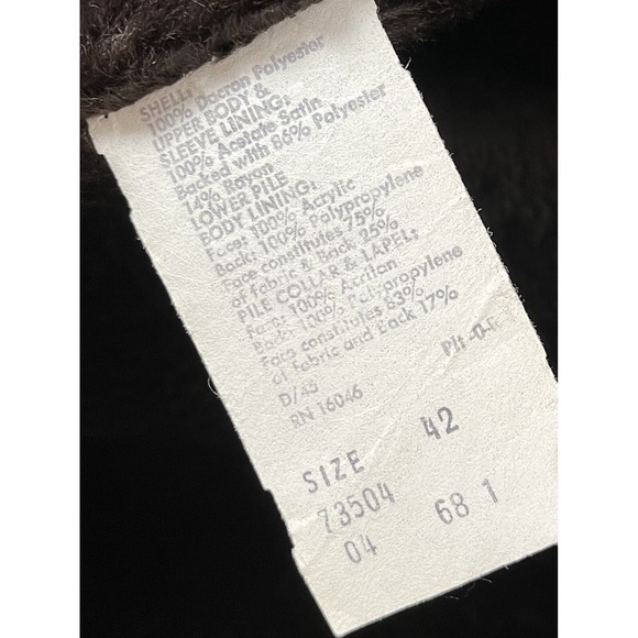 Vintage 1970s Sears Best Overcoat Mens 42 Beige Faux Fur Lined Long Button Front - Picture 14 of 16